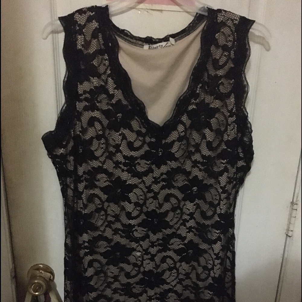 Lace black & gold dress